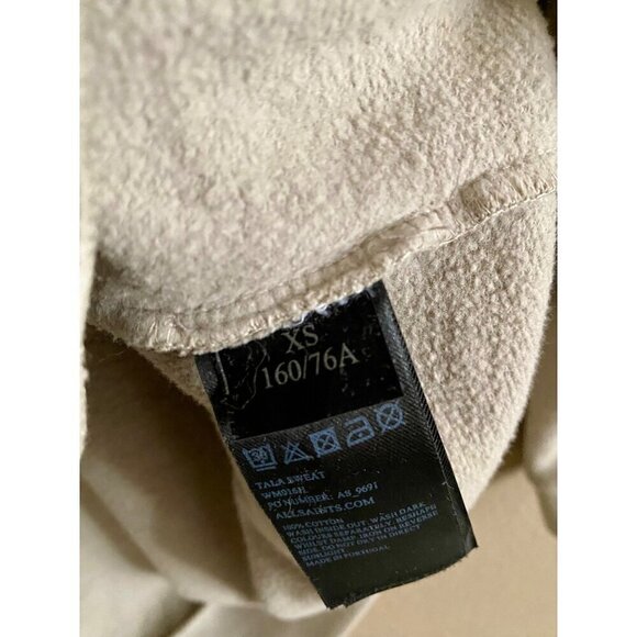 Allsaints Tala Sweat V Neck Sweatshirt Tunic Size XS tan Beige Cotton High Low - Picture 6 of 7